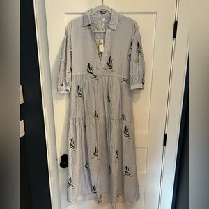 Anthropologie The Carolita Printed Tiered Shirt Dress